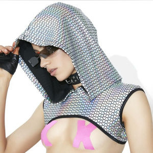 Club Exx Holographic hood shrug